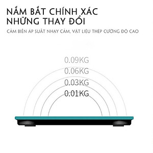 Cân Điện Tử Sức Khoẻ Bluetooth Phân Tích Chỉ Số Cơ Thể Kết Nối Điện Thoại Qua Bluetooth Màn Hình LCD HD, Độ Chính Xác Cao Màu Đen