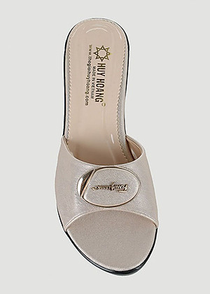 Dép nữ thời trang Huy Hoàng đế vuông màu kem HT7944