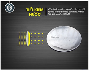 Vòi sen tăng áp Kosko không dùng điện, nhôm nguyên khối, công nghệ tia nước nano mềm dịu làn da