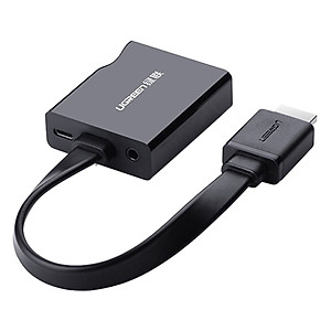 Cáp Chuyển Đổi HDMI Sang VGA + Audio Cáp Dẹt Có Nguồn Phụ Ugreen 40248 - Hàng Chính Hãng