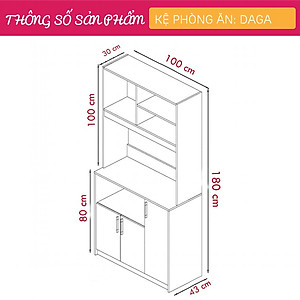 Tủ nhà bếp gia đình bằng gỗ công nghiệp MDF phủ melamine SMLIFE Dagas