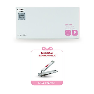 Bộ hai bình sữa silicone Comotomo 150ml - Hồng Tặng Bấm móng sơ sinh NUK