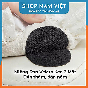 Set 10 Miếng Dán Velcro Tròn Kèm Keo 2 Mặt, Cố Định Thảm, Dán Nệm Sopha, Ra Trải Giường