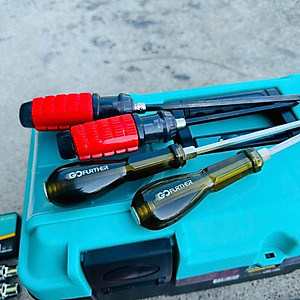 Bộ dụng cụ 46 món đồ sửa chữa xe máy, máy móc: hộp đựng đồ, cle, mỏ lết, lục giác, tuýp, tô vít.GF46