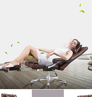 Ghế Giám Đốc Văn Phòng D439 Ngả Lưng kèm 2 Gối - Gác Chân - Siêu Êm - Phân Khúc Trung Lưu dành cho người đau lưng ngồi lâu.