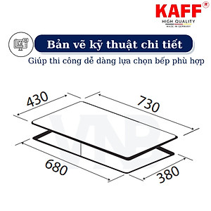 Bếp âm từ hồng ngoại đôi kết hợp nhập khẩu Germany KAFF KF-IH68N - Hàng Chính Hãng