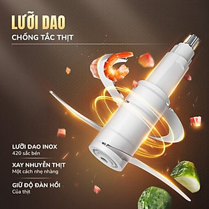 Máy Xay Thịt Đa Năng Unie UM366, 400W, 2 Cối Thủy Tinh, Chế Độ Tự Ngắt An Toàn, Hàng Chính Hãng