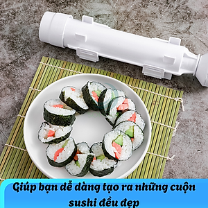 Combo Khuôn Cuộn Sushi Ống Tròn & Mành Tre Truyền Thống Bộ Dụng Cụ Làm Sushi Chuyên Nghiệp - Ống Cuộn & Mành Cuộn Ống Cuốn Sushi Cầm Tay Kèm Mành Tre Nhật Bản