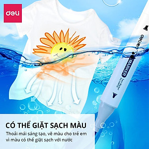 Bút Màu Marker Deli Họa Cụ Tô Màu Dạ An Toàn Cho Trẻ Em Kèm Túi Vải Họa Cụ Vẽ Tranh Cao Cấp 30/40/60/80 Màu - Phù Hợp Tô Màu Vẽ Tranh Manga Anime - HM900
