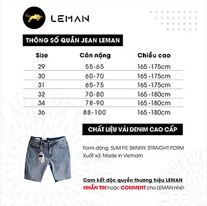 Quần Short Jean nam Leman xanh trơn JL05 - Slim Form
