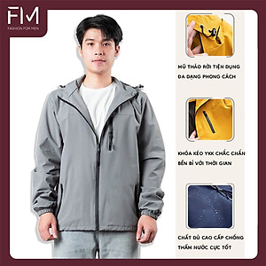 Áo khoác dù chống nắng nam, túi khóa kéo, nón có thể tách rời tiện lợi - FORMENSHOP - FMTHT050