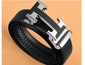 Thắt lưng nam chữ H da bò nguyên chất mặt khóa tự động hợp kim cao cấp