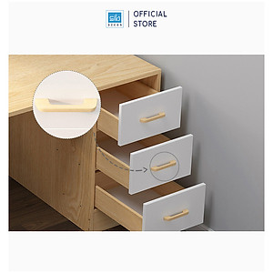 Bàn Học Tập, Làm Việc Đơn Giản Nhiều Tủ Ngăn Kéo, Chân Bàn Kết Hợp Kệ Sách SIB Decor BLV66