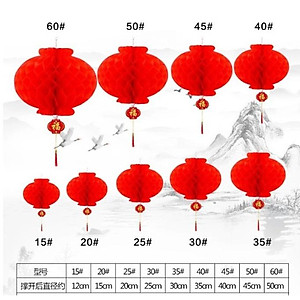 Đèn lồng đỏ Nilon chữ Phúc 30cm/25cm/20cm treo trang trí Tết - đèn lồng chống nước