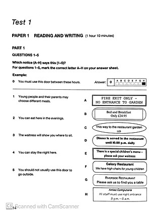 Key English Test 5 with Answers Reprint Edition - Cambridge