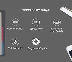 ROGTZ - Webcam học Online cho máy tính AEBell BL-U22W Độ phân giải HD 720P Micro thu âm đa hướng Quay 360 độ Trục xoay linh hoạt Chỉnh sáng thông minh Cáp dài 1,5m USB 2.0  Tương thích nhiều HĐH Dễ cài đặt Dễ sử dụng - Hàng Chính Hãng