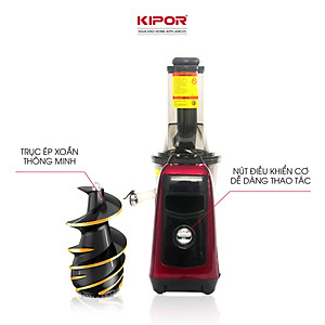 Máy ép chậm KIPOR KP-SJ595 - Chân đế chống rung lắc - Tặng lưới làm kem - Động cơ đồng nguyên chất công suất lớn -Hàng chính hãng