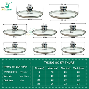 Nắp Kính Cường Lực Fivestar Nồi Và Chảo