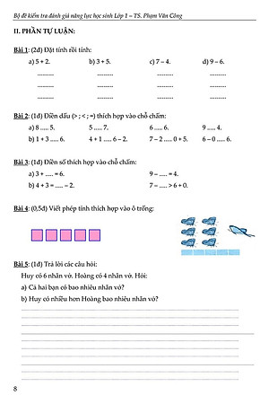 Sách Bộ Đề Kiểm Tra Đánh Giá Năng Lực Học Sinh Lớp 1