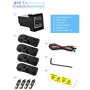 Cảm biến áp suất lốp trong cao cấp thương hiệu Careud dành cho các hãng xe - Cảnh báo áp suất, chính xác: ±1.5PSI (±0.1bar) - Điện áp: 8-16V - Hàng Nhập Khẩu