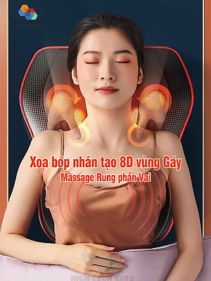 Gối Massage Kiêm Tựa Lưng LeerKang LEK-618-1 massage toàn thân 8D có hồng ngoại 3 cấp độ, mát xa rung tùy chỉnh, 5 chế độ xoa bóp đảo, hàng chính hãng