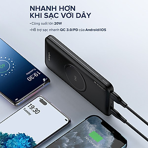 Pin Dự Phòng Không Dây VIVAN VPB-W11 Sạc Nhanh 15W 10000mAh Output Chuẩn QC/PD - Hàng Chính Hãng