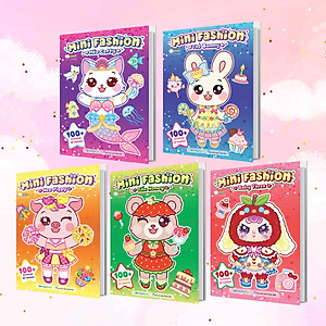 Combo 5 Cuốn Mini Fashion (500+ stickers dễ thương) - Sách bóc dán sticker cho bé gái