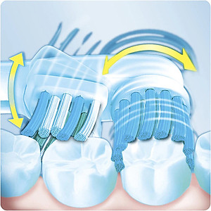 Cho máy Oral B Braun, SB-417A Dual Heads đầu kép, Bộ 4 đầu bàn chải đánh răng điện thay thế , Phá tan mọi mảng bám, làm sạch cao răng, cho răng sáng bóng