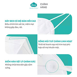 Combo 05 Khẩu Trang Niva 95 Hộp 10 Chiếc Ngăn Giọt Bắn, Lọc Vi Khuẩn, Không Gây Kích Ứng Da, Hàng Chính Hãng Cao Cấp