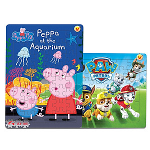 Bộ 2 tranh xếp hình Tia Sáng: Đội chó cứu hộ - Heo Peppa (48 Mảnh ghép, kích thước A3)