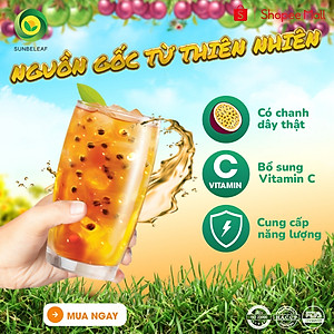 [TẶNG TOPPING] Trà Chanh Dây hòa tan Sunbeleaf, có chanh dây thật, trà hoa quả tươi ngon, thanh mát, hộp 10 gói