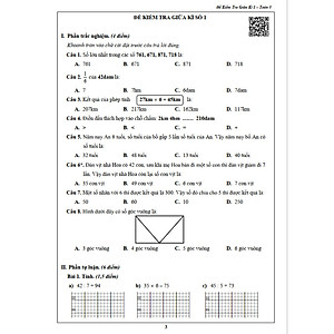 Đề Kiểm Tra Toán 3 - Tập 1