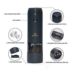 Máy Xay Tiêu Tự Động Bằng Điện Benchusch Màu Trắng/ Đen/ Xanh/ Đỏ