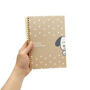 Sổ Lò Xo Bìa Nhựa Puppy A5 - Kẻ Ngang - Oxford D481A5 - Màu Nâu