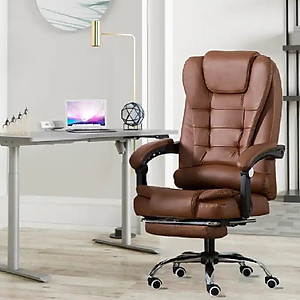 Ghế xoay văn phòng nâng hạ độ cao, có chức năng matxa, có gác chân, da PU cao cấp - Bảo Hành 2 Năm