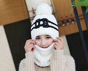 Mũ len, nón len 2 phong cách tua rua số 08 A011