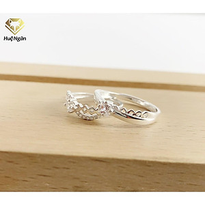 Nhẫn đôi bạc Ý 925 Huệ Ngân - Mãi bên nhau nhé RR1742