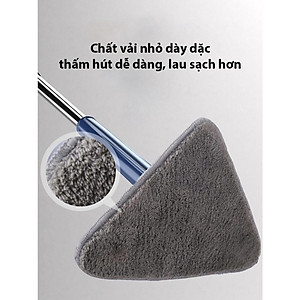 Cây Lau Nhà, Chổi Lau Sàn Trần Nhà Tường Kính Hình Tam Giác Đa Năng Tự Vắt Thông Minh Xoay 360 Độ Mẫu Mới - Hàng loại 1.  CHính Hãng MINIIN