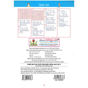 Phiếu Bài Tập Cuối Tuần Môn Tiếng Anh Lớp 4 (dùng chung cho các bộ sgk hiện hành)