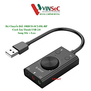 Bộ Chuyển Đổi Card Âm Thanh USB 2.0 ORICO-SC2-BK-BP  Sang Mic + Loa - Hàng chính hãng