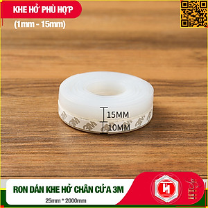 Cuộn Ron Dán Che Khe Cửa,Chân Cửa HT SYS - Lớp Keo Dán 3M Chống Nước - Chống Gió Lùa - Chống Ồn - Bụi Bẩn - Ngăn Côn Trùng -  Cuộn 25mm/35mm/45mm Dài 2 Mét