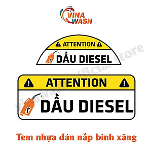 Tem nhựa dán nắp bình xăng, cảnh báo đổ xăng A95, đổ dầu Diesel cho xe hơi