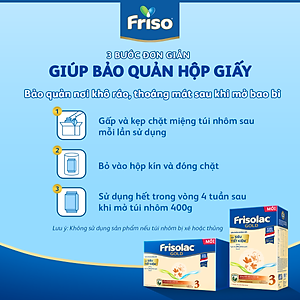 Sữa Bột Frisolac Gold 3 Hộp Giấy 3,2KG cho bé từ 1-2 tuổi