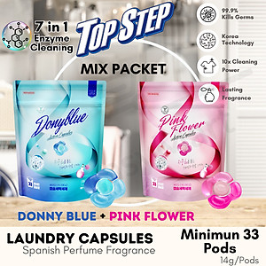 Viên giặt xả Top Step hương Nắng mai tươi mát gói 33 viên (462g)