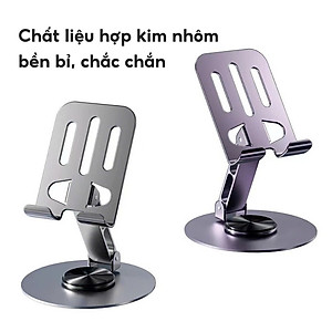 Giá đỡ điện thoại bằng kim loại xoay 360° có thể gấp gọn, chân đế vững chắc - Hàng Nhập Khẩu