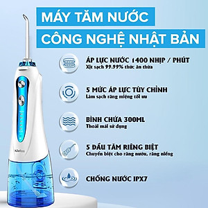 Máy Tăm Nước Cầm Tay H2OFloss HF-9P Làm Sạch Răng - Hàng Chính Hãng