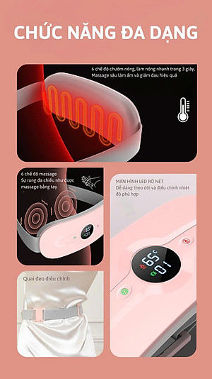 Máy Massage Làm Ấm Bụng, Đai Đeo Giảm Đau Bụng Kinh Nguyệt, Làm Ấm Tử Cung Cho Phụ Nữ Đến Kì 3 CHẾ ĐỘ