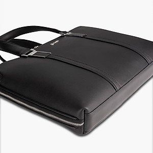 Cặp Da Đựng Laptop Túi Xách Nam GENCE GCE24 Da Bò Cao Cấp Màu Đen Có Dây Đeo Vai