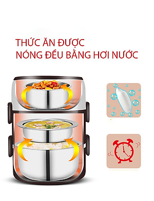 Hộp cơm cắm điện Tiện lợi có lõi hâm nóng thức ăn nhanh cho dân văn phòng, dân phượt KitAcoom, hàng nhập khẩu chính hãng cao cấp 