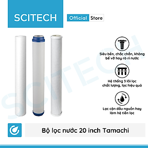 Bộ lọc nước sinh hoạt, bộ ba lọc thô 20 inch by Scitech (3 cấp lọc) - Hàng chính hãng